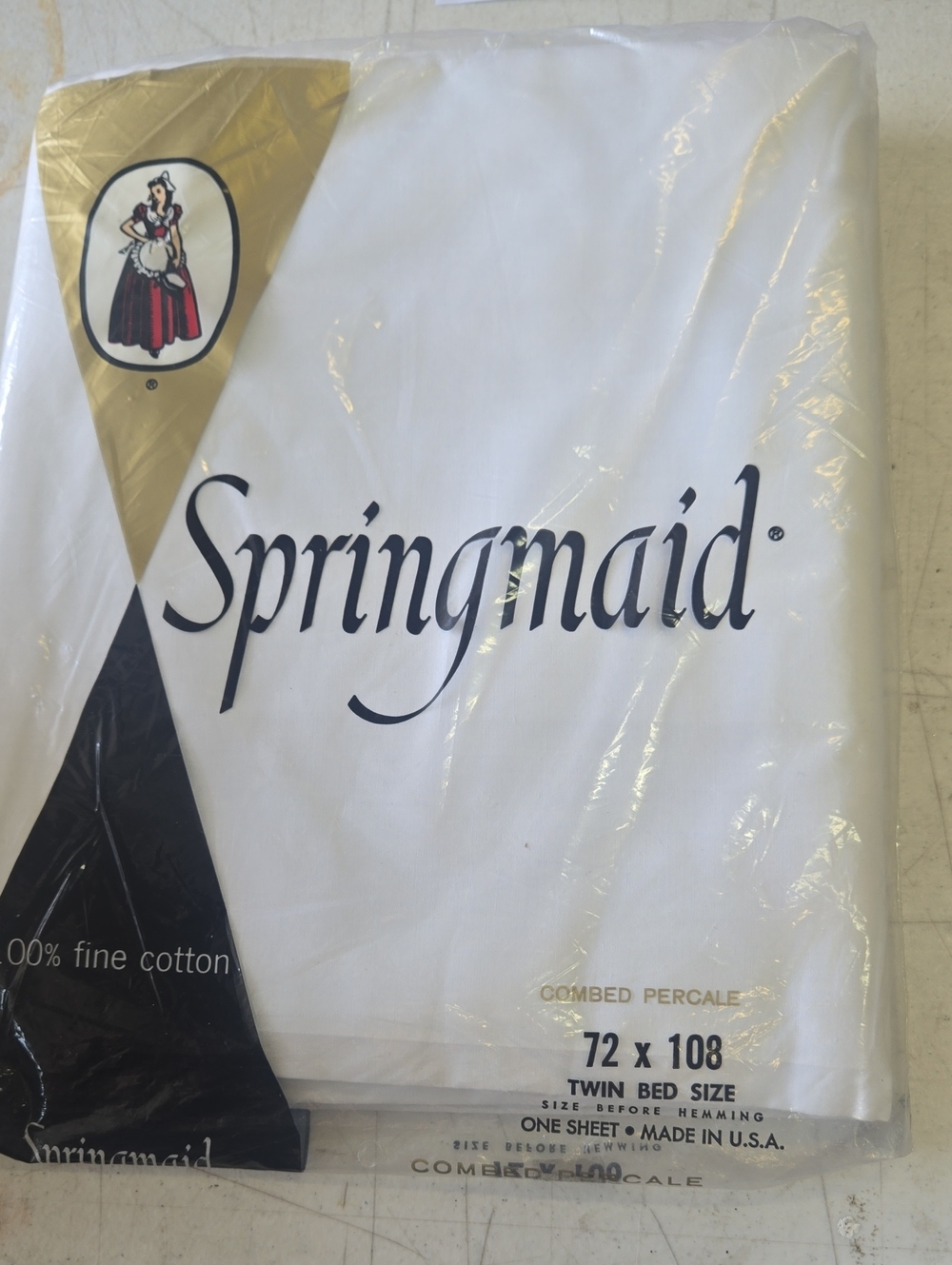 Springmaid White Twin Flat Sheet - Combed Percale
